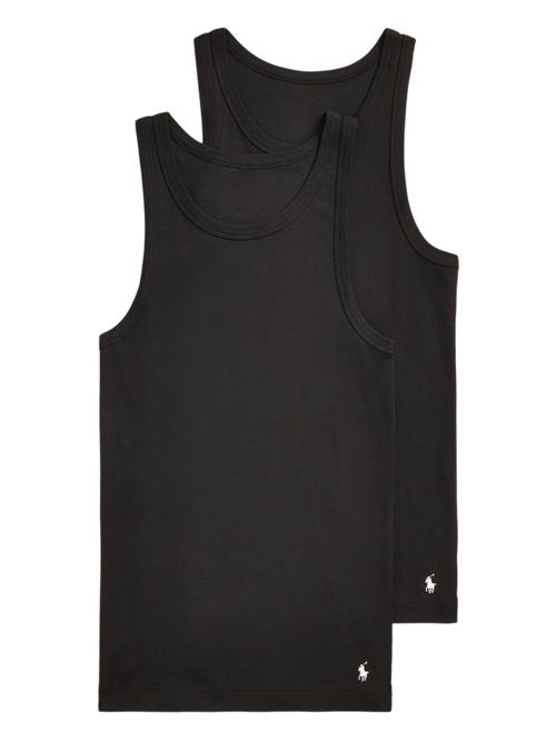 Canotta intima uomo Polo Ralph Lauren 2 pack nero a costina POLO RALPH LAUREN | 714959333001